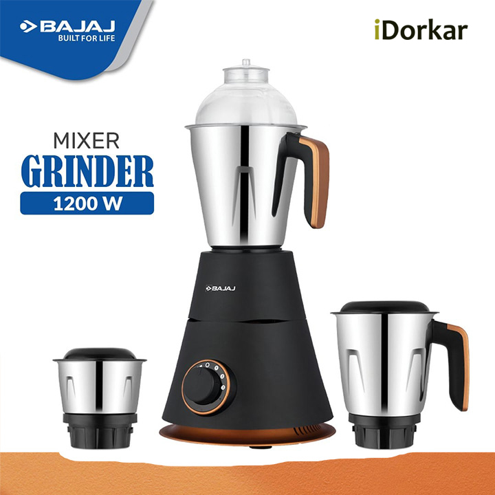 Bajaj Ninja Virtue 1200 Watts Mixer Grinder With Black Jar । iDorkar.com