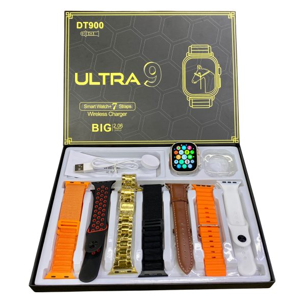 Ultra 9 Smart Watch 7 Straps DT900 । iDorkar.com